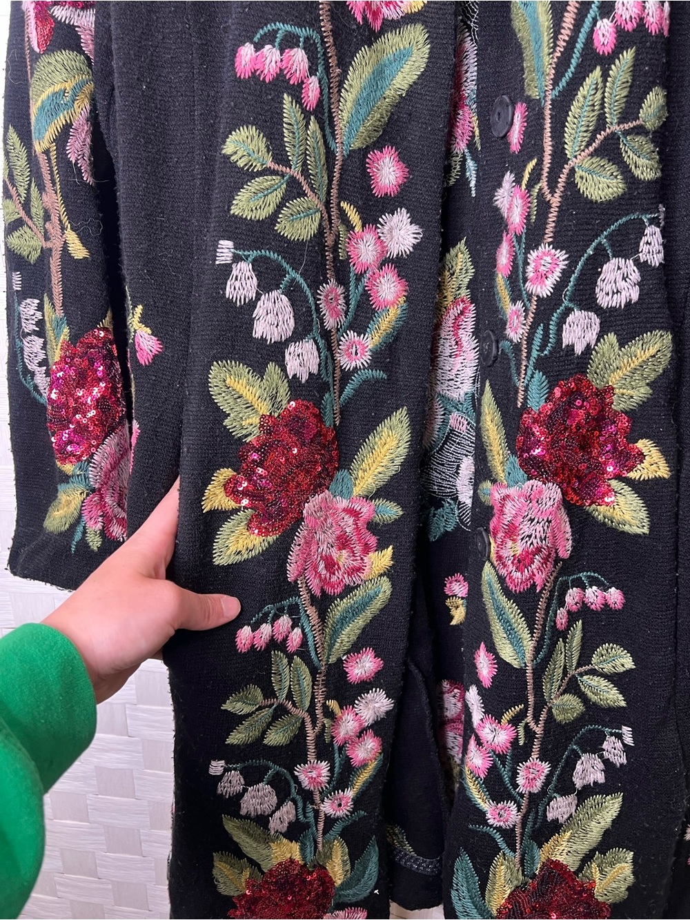 Johnny Was Biya Embroidered Floral Cardigan / Duster – Size Large - Picture 8 of 17